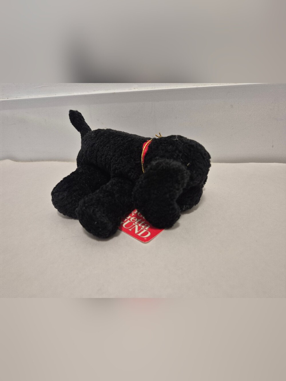 Gund Rare Little Puddles Black Lab Puppy Dog 5" #1479 Red Collar Plush NWT - Picture 5 of 6